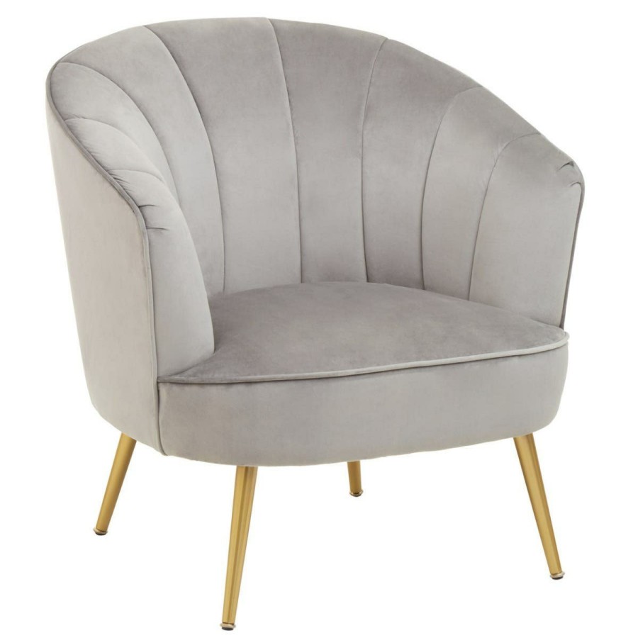 FURNITURE Premier Statement Chairs | Yolanda Grey Velvet Chair