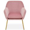 FURNITURE Premier Armchairs | Xander Pink Velvet Powder Gold Armchair