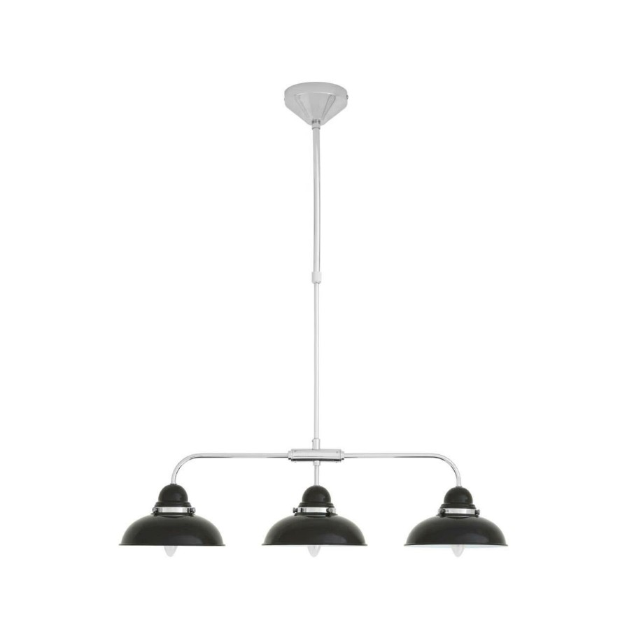 Accessories Premier Decorative Lights | Jasper Black And Chrome 3 Light Pendant Light