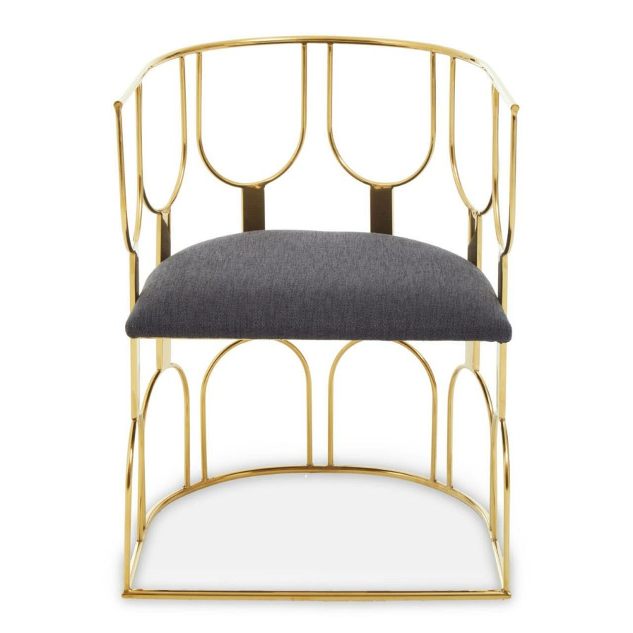 FURNITURE Fifty Five South Seating | Azalea Black And Gold Finish Chair