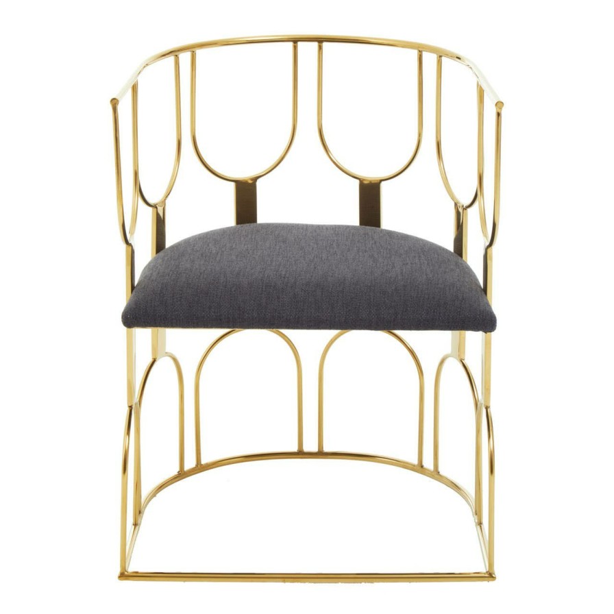 FURNITURE Fifty Five South Seating | Azalea Black And Gold Finish Chair