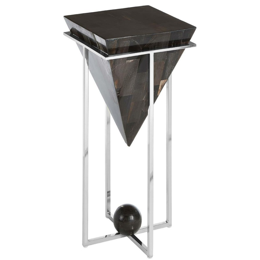 FURNITURE Fifty Five South Side Tables | Relic Large Dark Petrified Wood Side Table