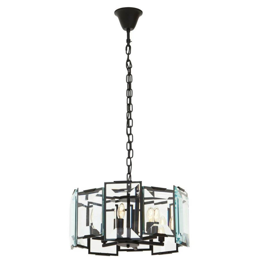 Accessories Fifty Five South Chandeliers | Babylon Black Six Bulb Chandelier