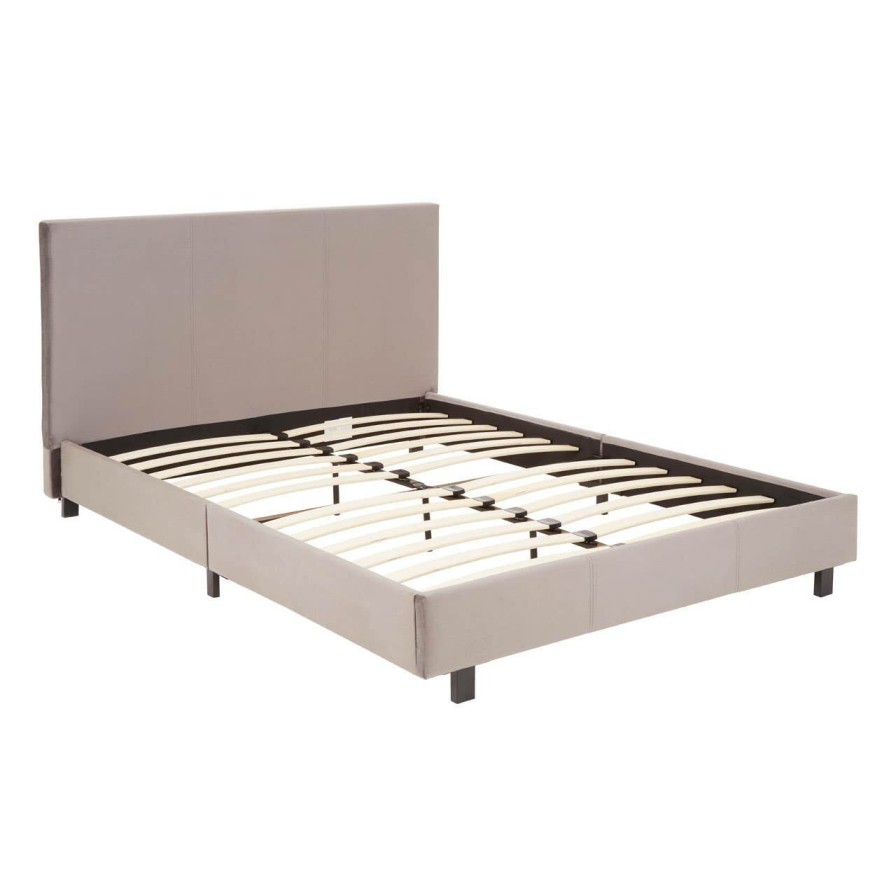 FURNITURE Premier Beds | Napoli Bed In Box In Brushed Steel Velvet