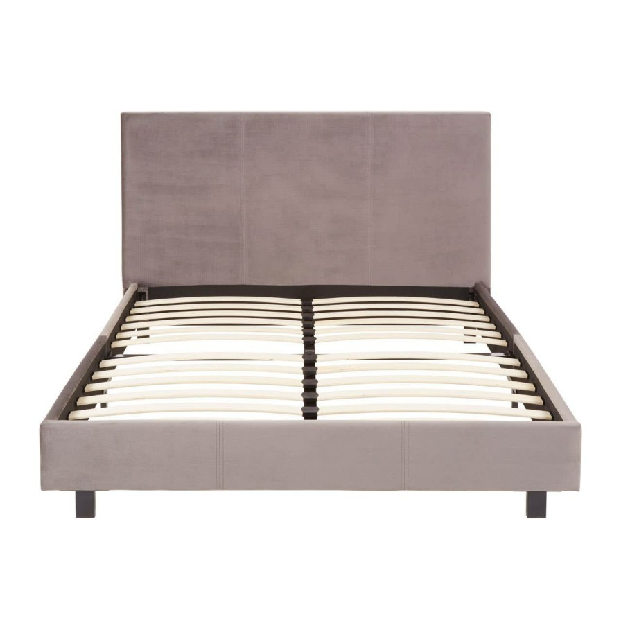 FURNITURE Premier Beds | Napoli Bed In Box In Brushed Steel Velvet