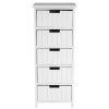 FURNITURE Premier Storage | New England White Mdf 5 Drawers Chest