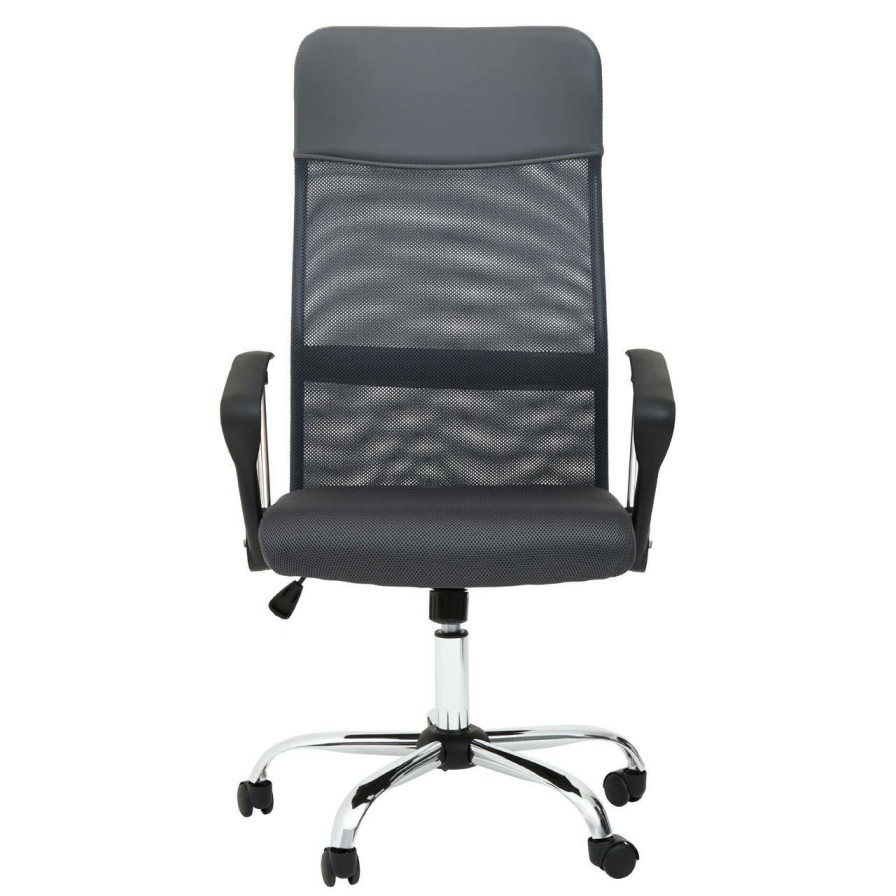 FURNITURE Premier Home Office Chairs | Brent Grey Mesh Home Office Chair