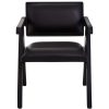 FURNITURE Fifty Five South Armchairs | Buffalo Black Leather Armchair With Wood Frame