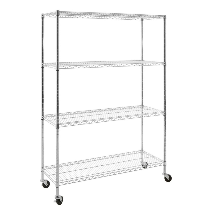 Bathe and Utility Premier Racks, Caddies and Shelf Units | Frankfurt 4 Tier Metal Shelf Unit