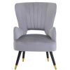 FURNITURE Premier Statement Chairs | Loretta Grey Velvet Cut Out Back Chair