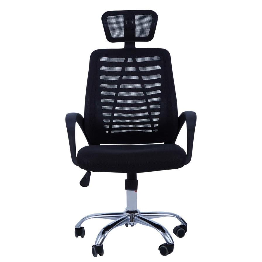 FURNITURE Premier Seating | Black Home Office Chair With Black Arms