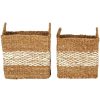 Bathe and Utility Premier Boxes, Bags and Baskets | Set Of 2 Natural And White Seagrass Baskets