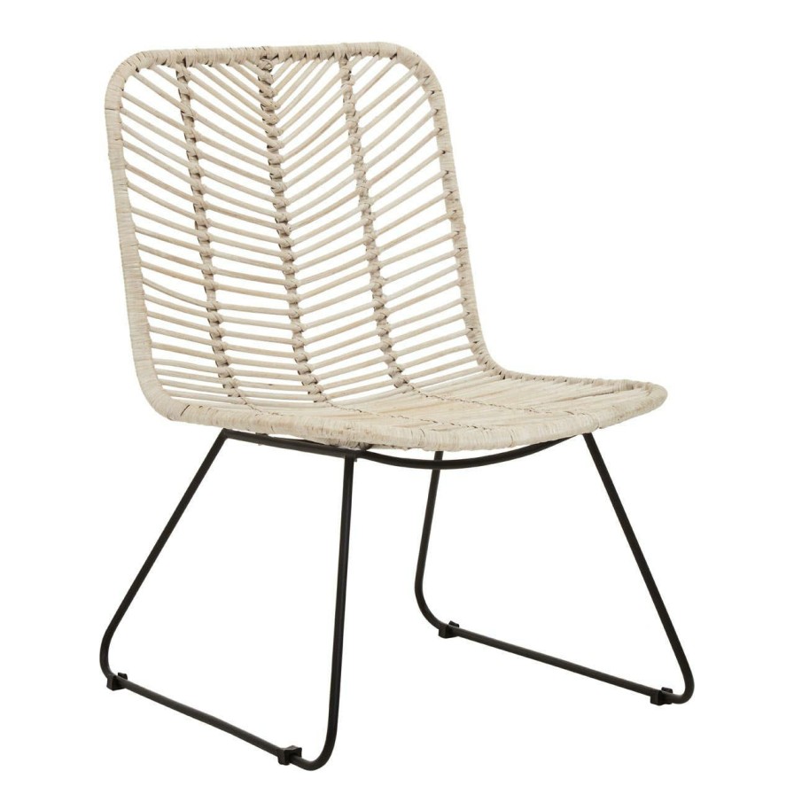 FURNITURE Premier Lounge Chairs | Java Natural Rattan Black Metal Chair