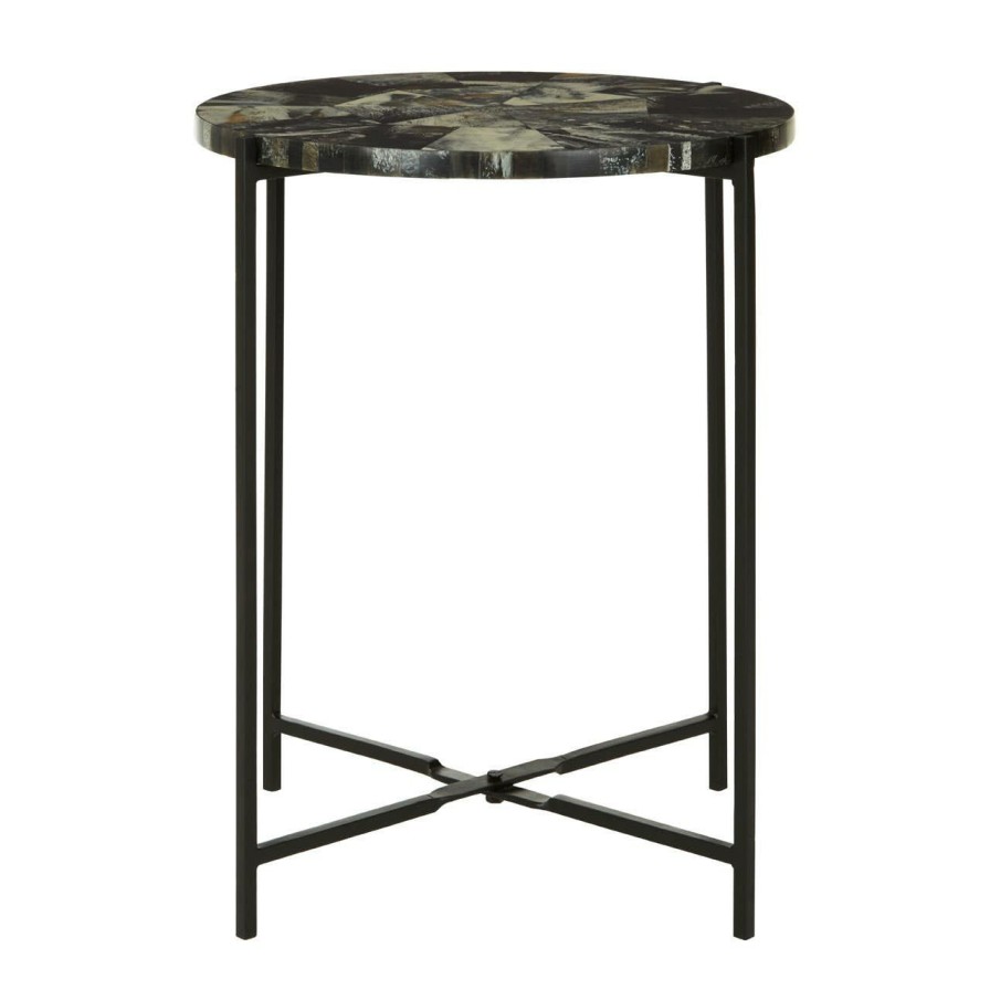 FURNITURE Fifty Five South Side Tables | Marlox Antique Green And Black Table