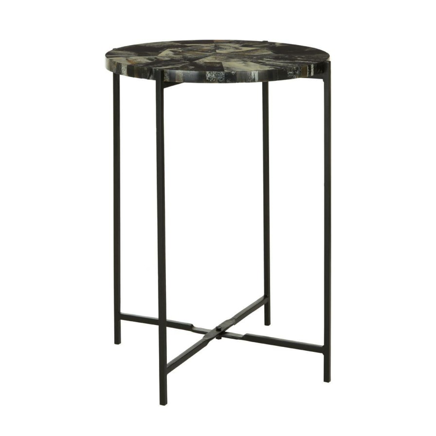 FURNITURE Fifty Five South Side Tables | Marlox Antique Green And Black Table