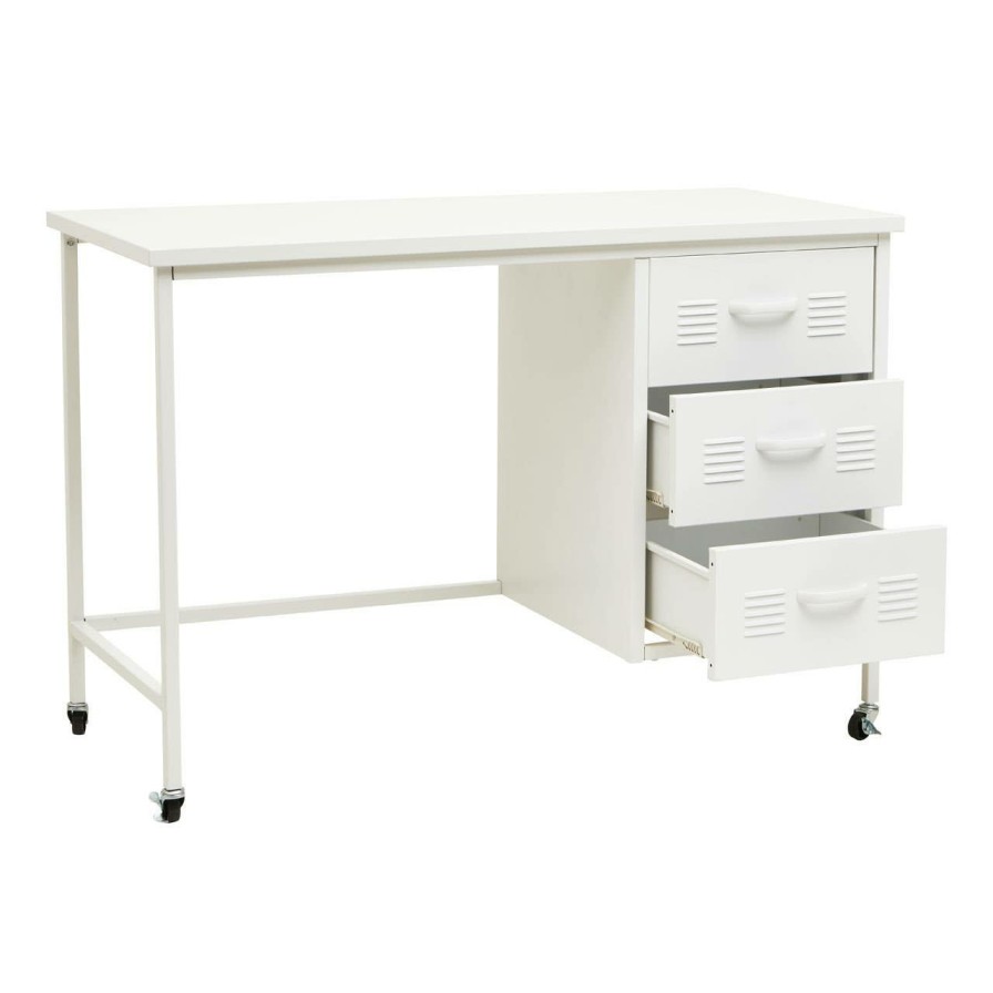 FURNITURE Premier Desks | Academy Three Drawer White Desk