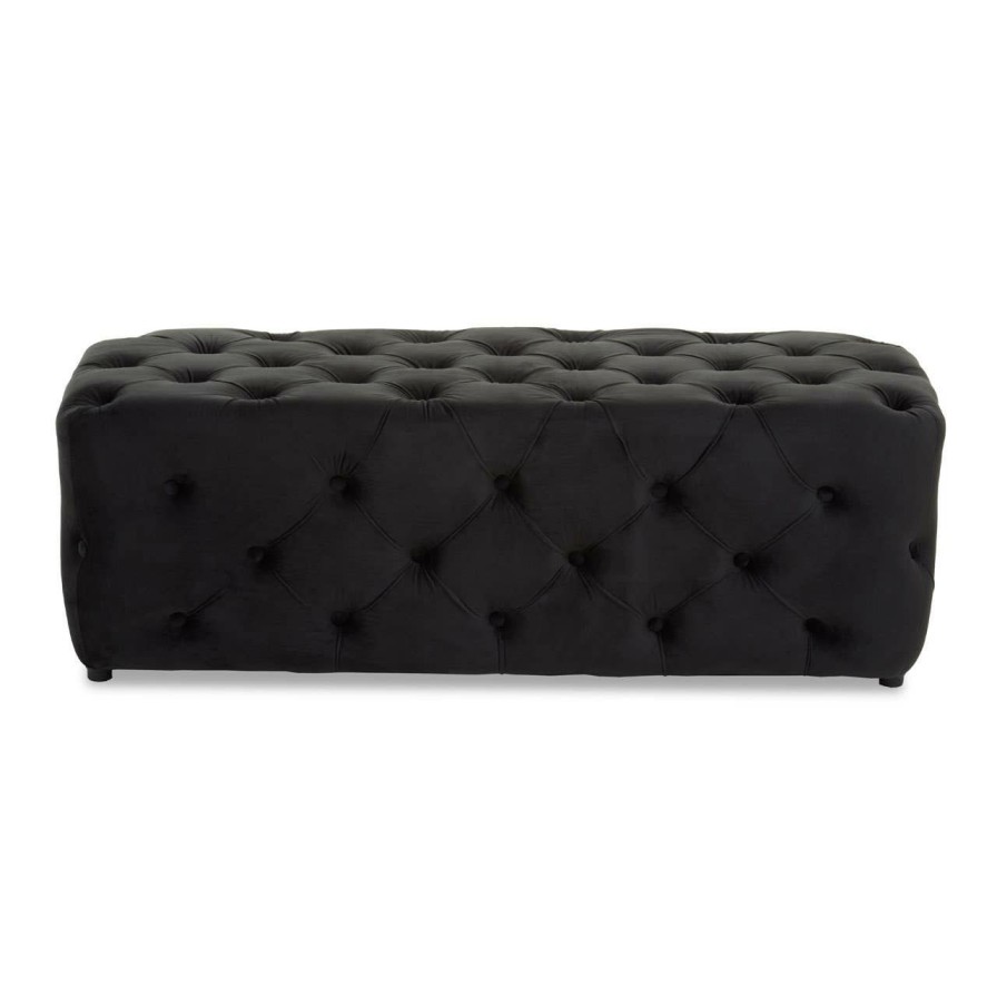 FURNITURE Fifty Five South Seating | Alea Black Velvet Bench