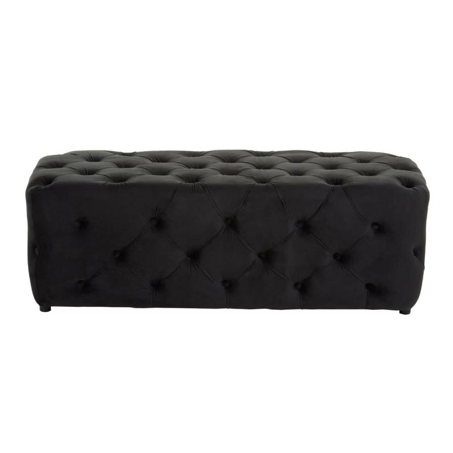 FURNITURE Fifty Five South Seating | Alea Black Velvet Bench