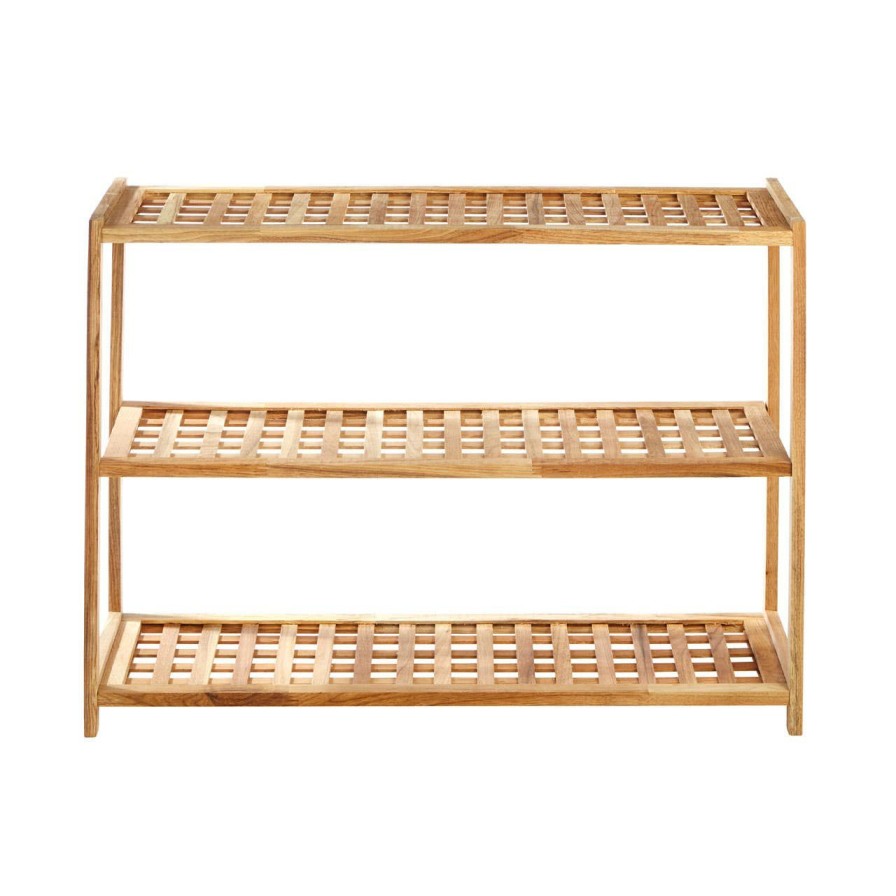 Bathe and Utility Premier Shoe Accessories and Storage | Walnut Wood Bathe Three Tier Shoe Rack