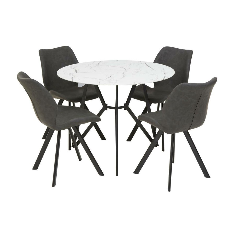 FURNITURE Premier Dining Sets | Weston Round Grey Dining Set