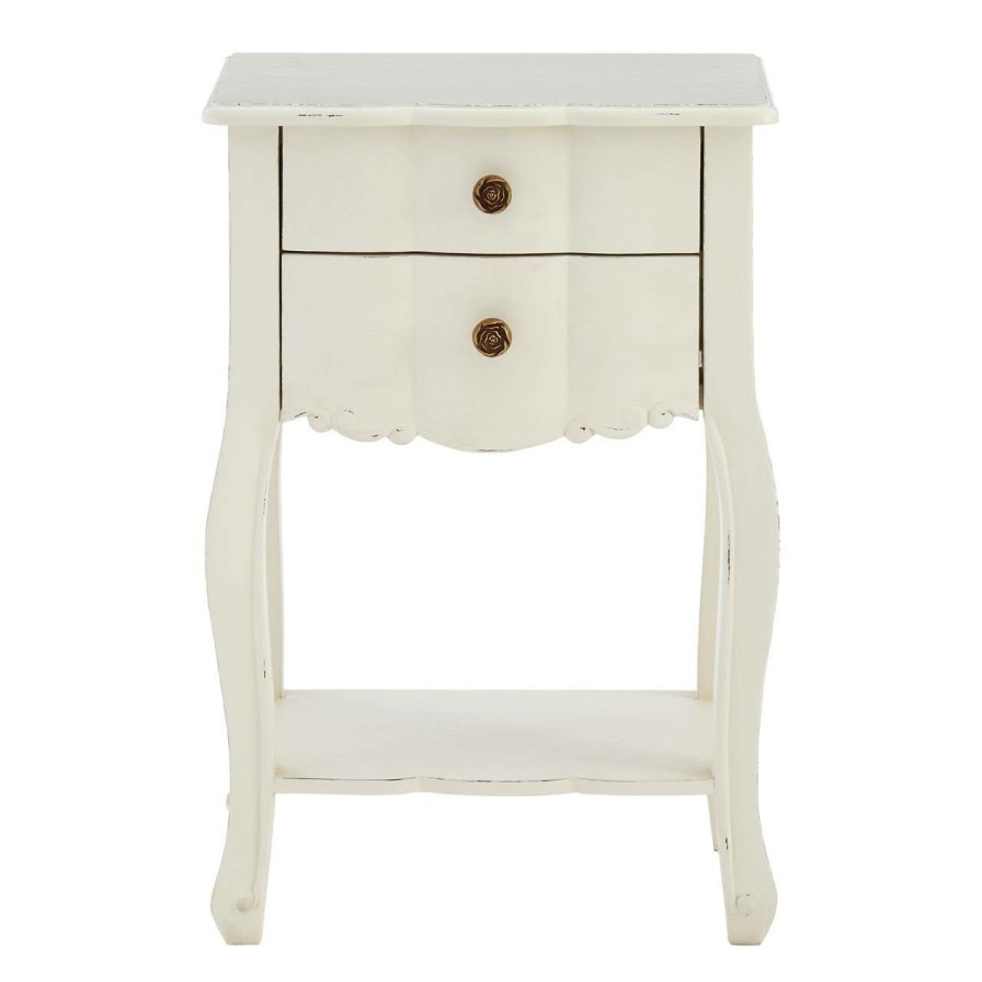 FURNITURE Fifty Five South Bedside Tables | Loire 2 Drawer White Bedside Table