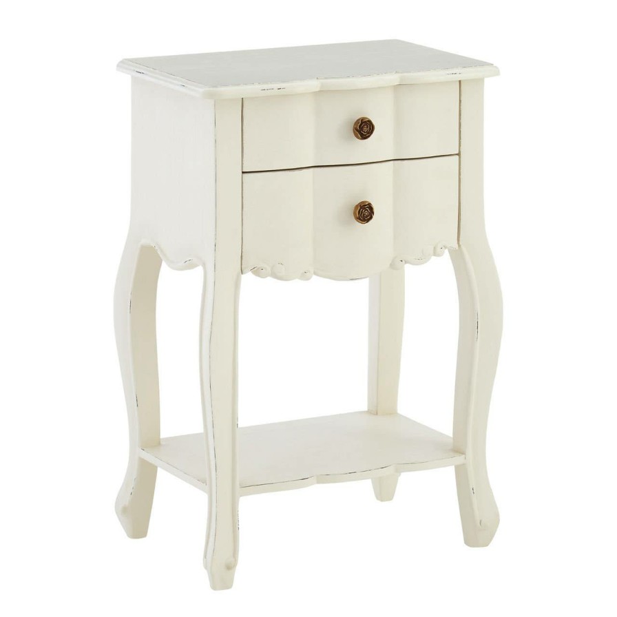 FURNITURE Fifty Five South Bedside Tables | Loire 2 Drawer White Bedside Table