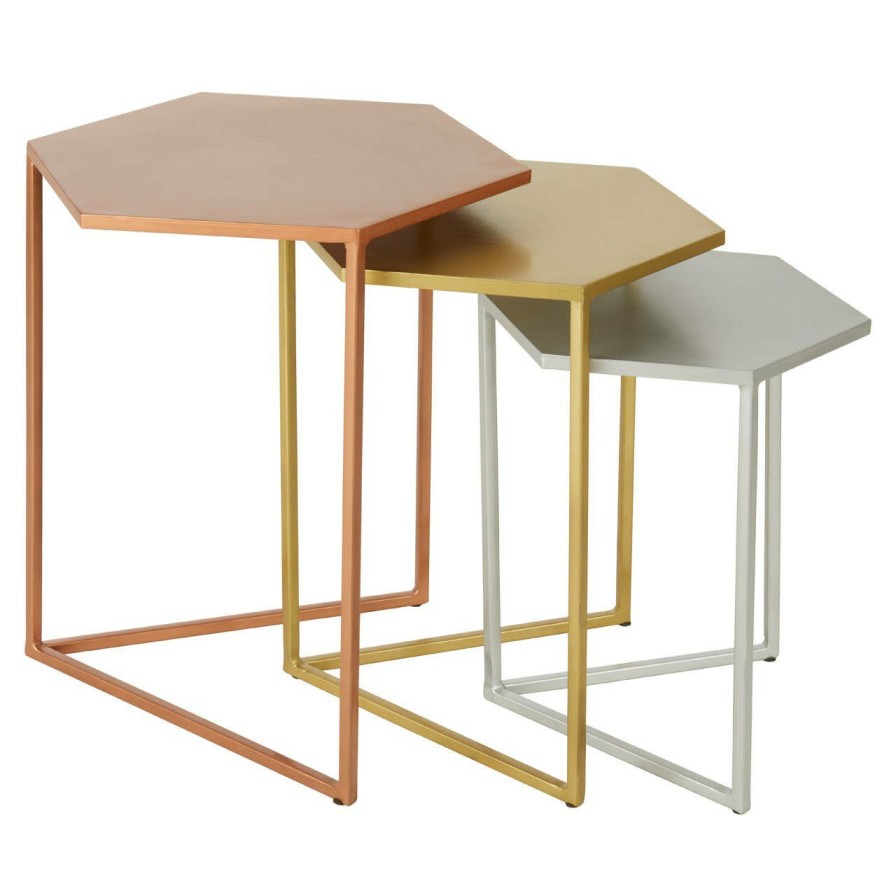 FURNITURE Fifty Five South Side Tables | Rabia Nest Of 3 Hexagonal Side Table