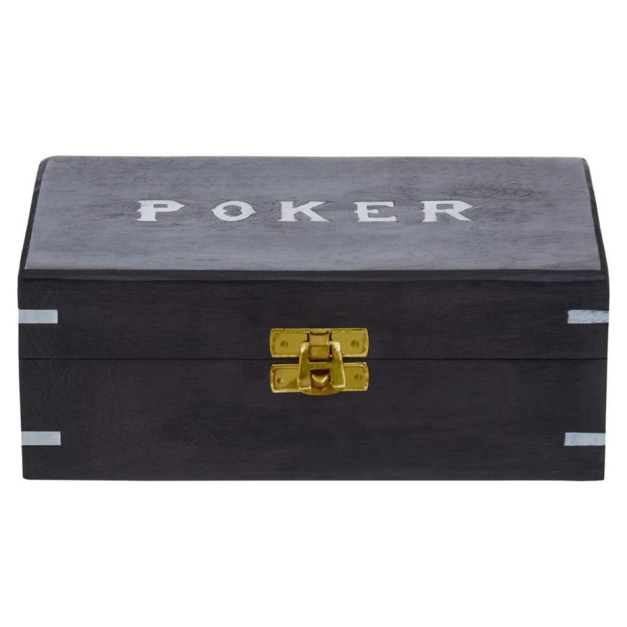 Accessories Fifty Five South Games | Churchill Black Sheesham Wood Poker Set