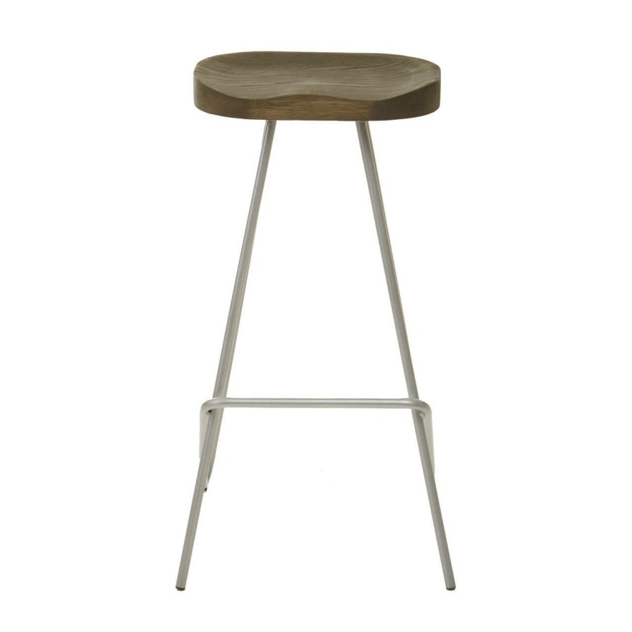 FURNITURE Premier Bar Seating | District Silver Metal Frame Bar Stool