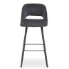 FURNITURE Premier Bar Seating | Warren Grey Velvet Bar Chair