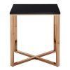 FURNITURE Premier Side Tables | Allure Square Black Faux Marble End Table