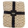 Accessories Bosie Throws and Blankets | Bosie Beige Woven Chevron Throw