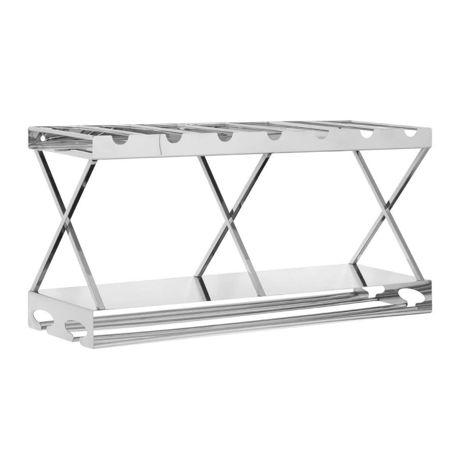 Kitchen and Dining Fifty Five South Wine Racks | Novo 2 Tier 7 Bottle Silver Wine Rack