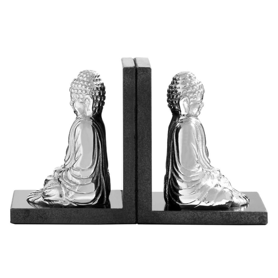 Accessories Fifty Five South Bookends | Set Of 2 Buddha Bookends With Marble Base