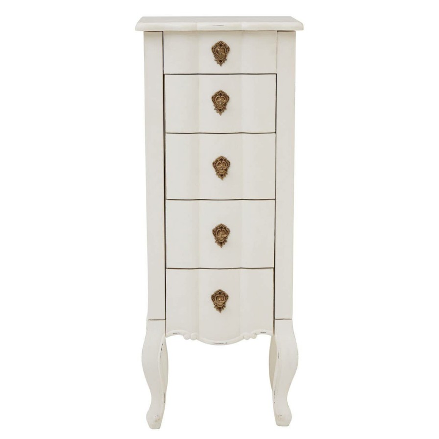 FURNITURE Fifty Five South Chest of Drawers | Loire 5 Drawer Small Chest White