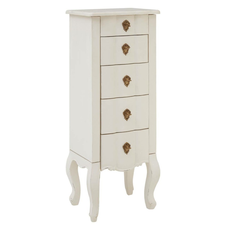 FURNITURE Fifty Five South Chest of Drawers | Loire 5 Drawer Small Chest White