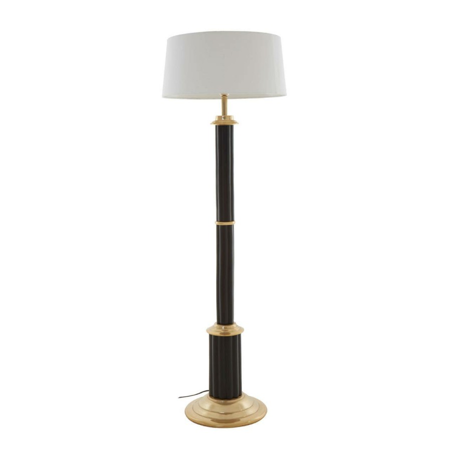 Accessories Fifty Five South Floor Lamps | Macey Black & Gold Floor Lamp