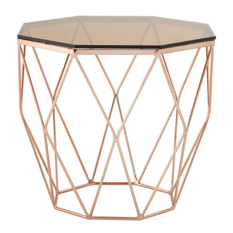 FURNITURE Premier Side Tables | Allure End Table With Rose Gold Base