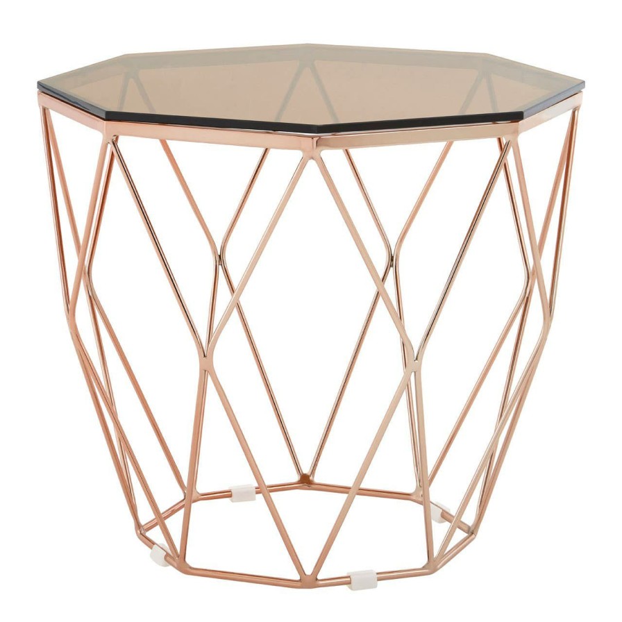 FURNITURE Premier Side Tables | Allure End Table With Rose Gold Base