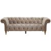 FURNITURE Fifty Five South Sofas | Suri Three Seat Natural Velvet Sofa