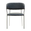 FURNITURE Fifty Five South Seating | Tamzin Dark Grey Leather Curved Dining Chair