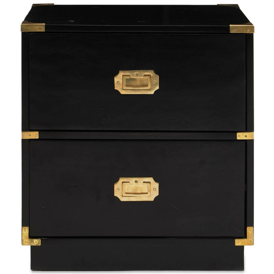 FURNITURE Fifty Five South Chest of Drawers | Sarter Two Drawer Black Mango Wood Chest