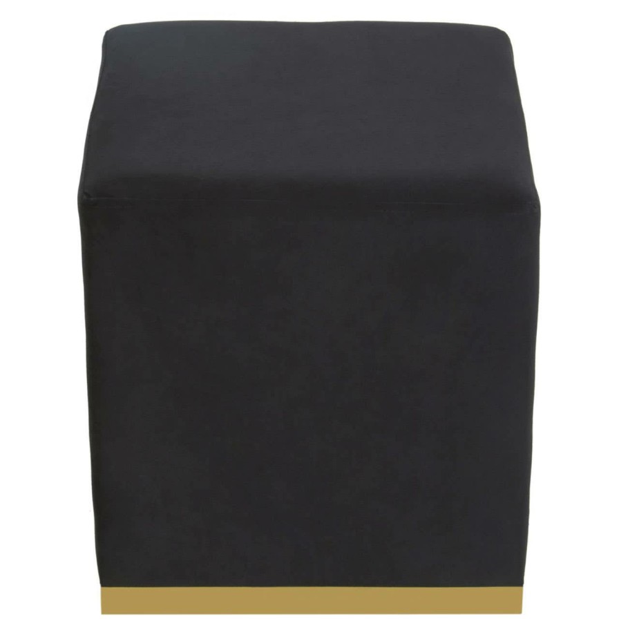 FURNITURE Fifty Five South Seating | Hagen Black And Gold Square Stool