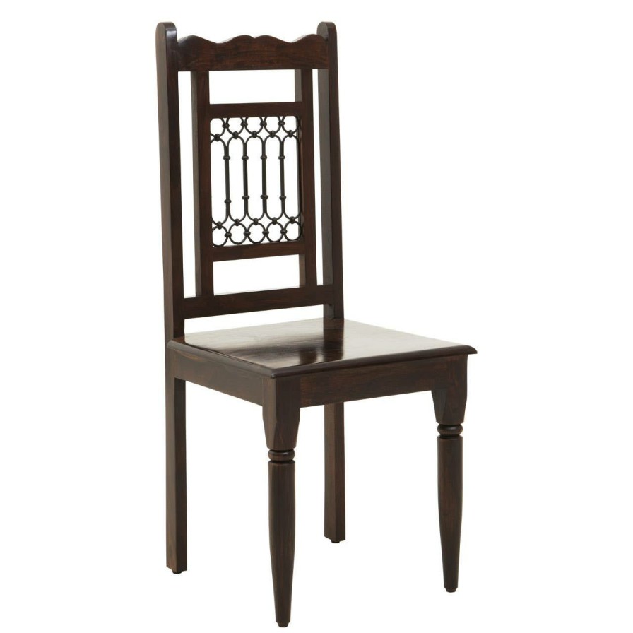 FURNITURE Fifty Five South Dining Chairs | Srina Dark Sheesham Wood Dining Chair