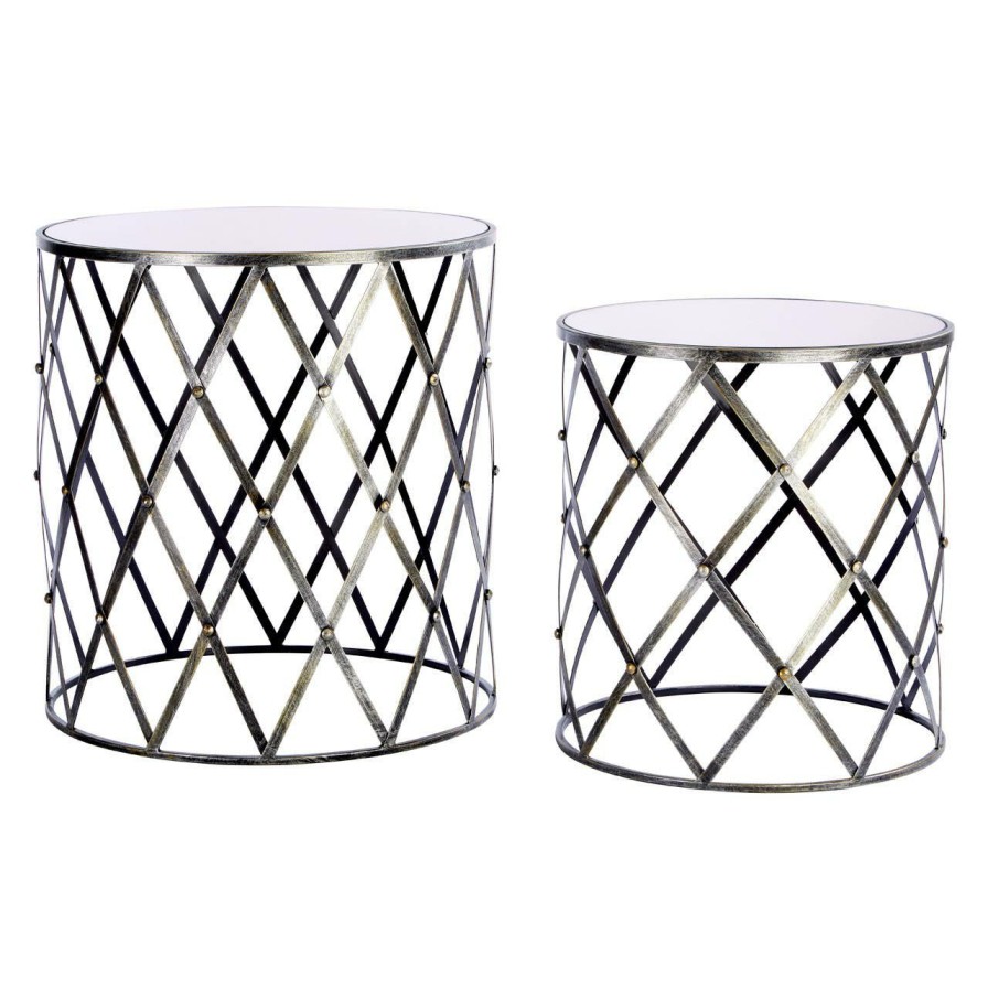 FURNITURE Premier Side Tables | Set Of Two Avantis Diamond Design Tables