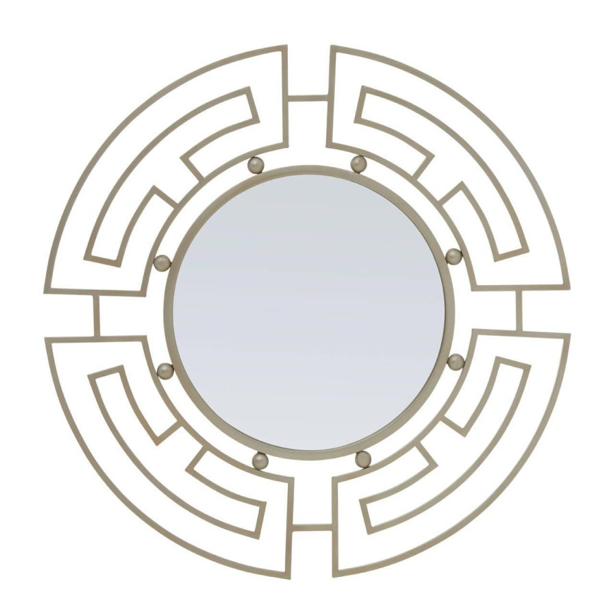 Bathe and Utility Fifty Five South Mirrors | Jalal Silver Metal Frame Round Wall Mirror