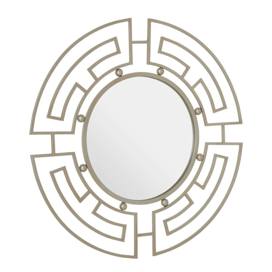 Bathe and Utility Fifty Five South Mirrors | Jalal Silver Metal Frame Round Wall Mirror