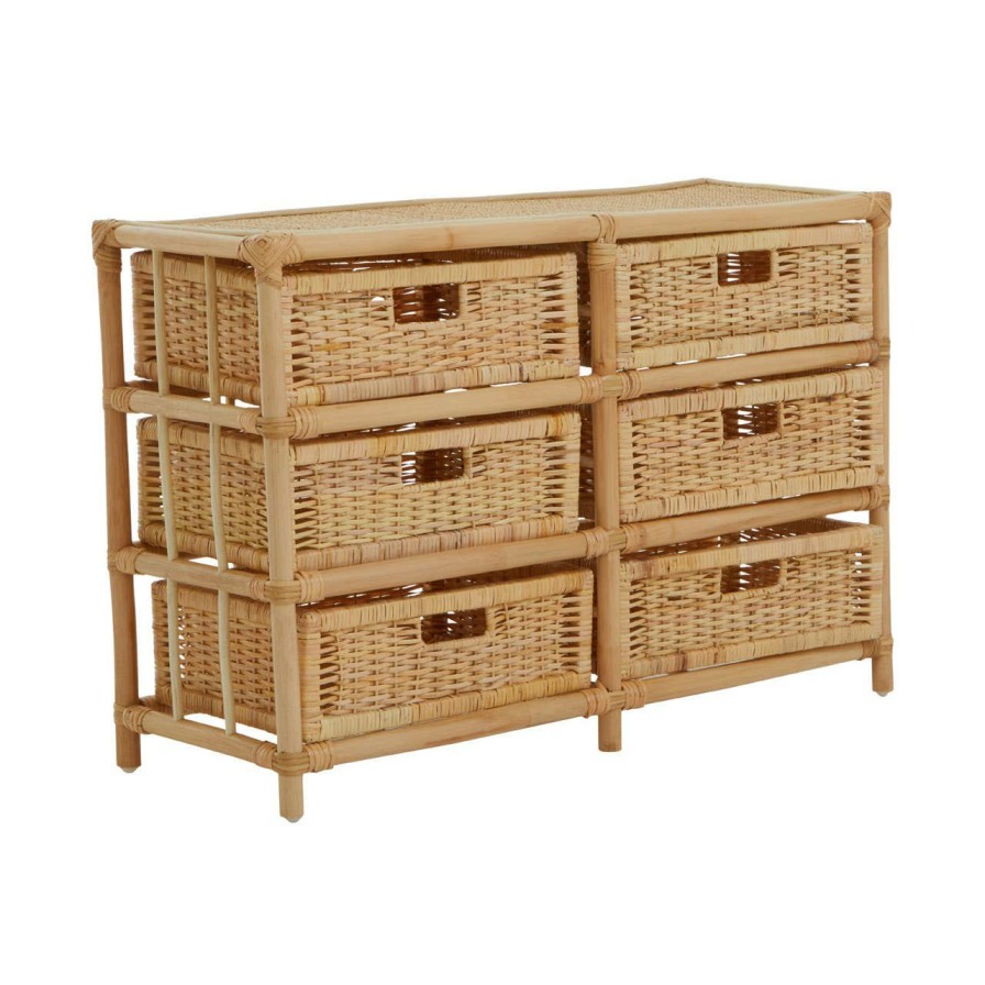 FURNITURE Premier Drawers | Mataram Rattan Six Drawer Chest