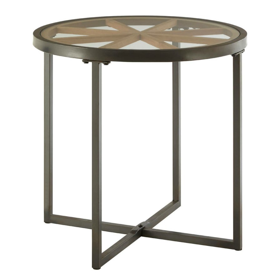 FURNITURE Premier Side Tables | Trinity Tempered Glass Round Side Table