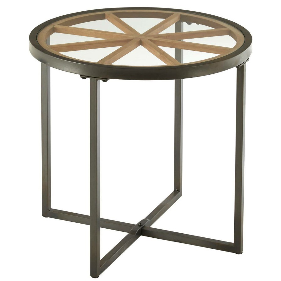 FURNITURE Premier Side Tables | Trinity Tempered Glass Round Side Table